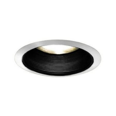 Jesco 6 in. Line Voltage Step Baffle Trim- Black TM608BKWH